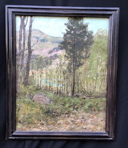 Listed Artist Ben Foster Framed Original Landscape Oil on Canvas. Signed lower left corner.